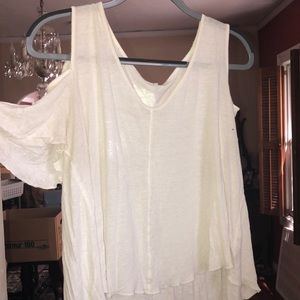 White Cold Shoulder Free People shirt